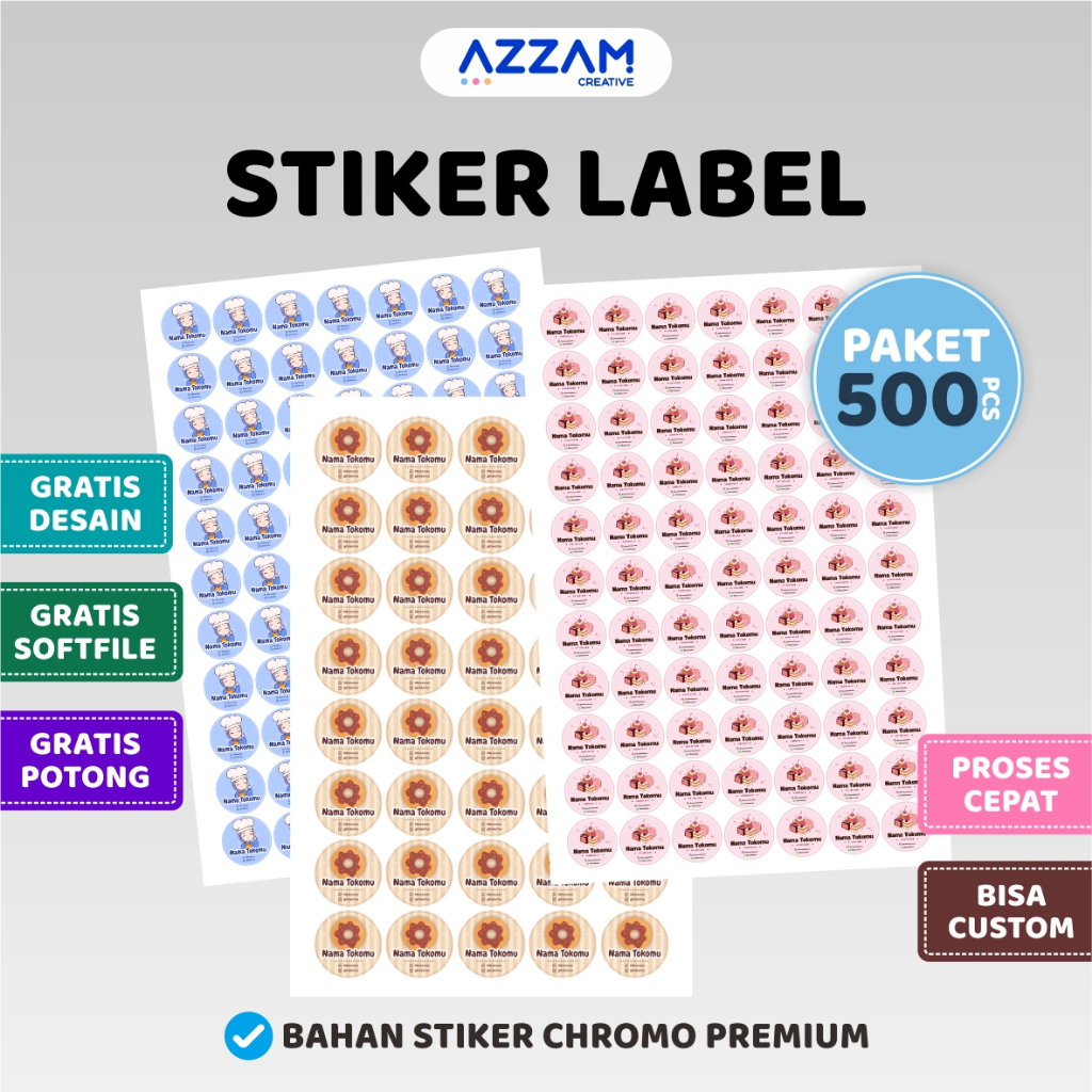 Jual [ PAKET 500 PCS ] STIKER / STICKER / STIKER LABEL / STICKER LABEL ...