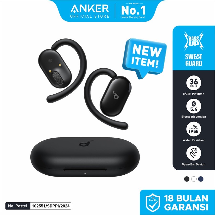 Jual Anker Soundcore V20i Open-Ear Headphones, Adjustable Ear Hooks Ultra Comfort Snug Fit Powerful Sound Clear Calls Ip55 Led Lights I.42058168