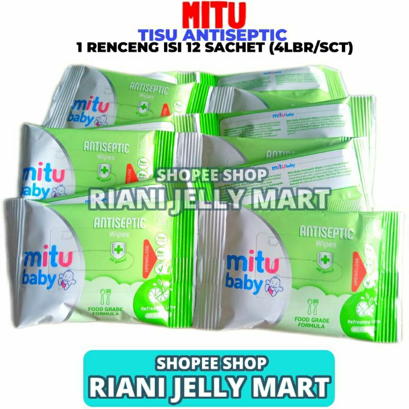 Jual Mitu Baby Tissue Mini Pack Traveling 1 Renceng Isi 12 Sachet ...