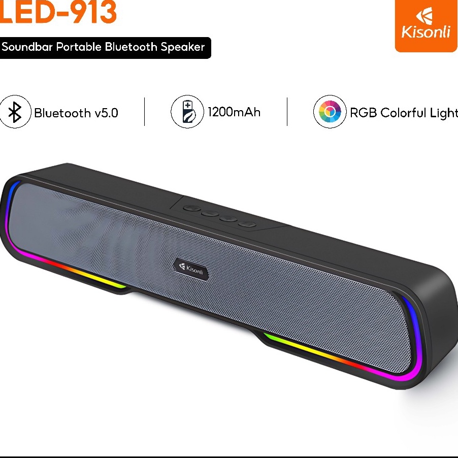 Jual KUALITAS TERBAIK KISONLI Speaker Portable Bluetooth LED913 Stereo ...