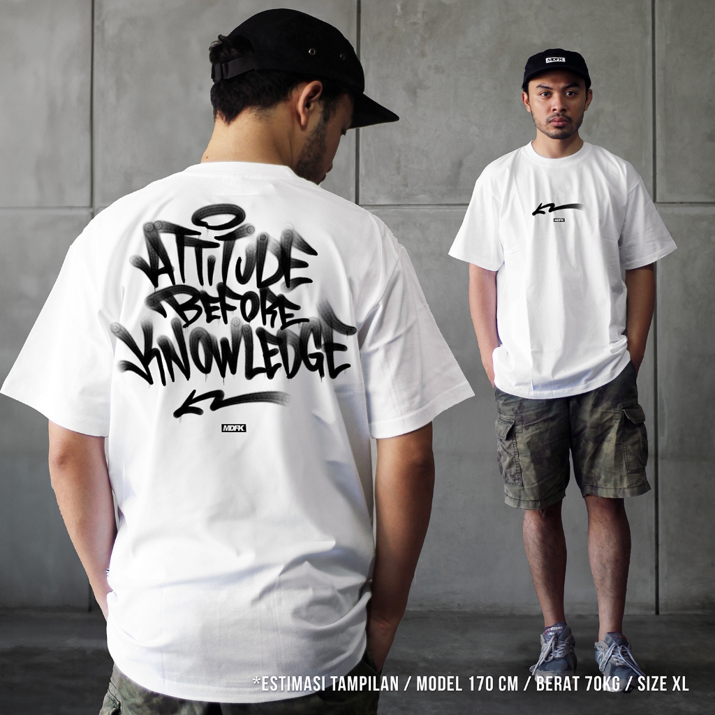 Jual MDFK Attitude Graffiti Tshirt (White) | Shopee Indonesia