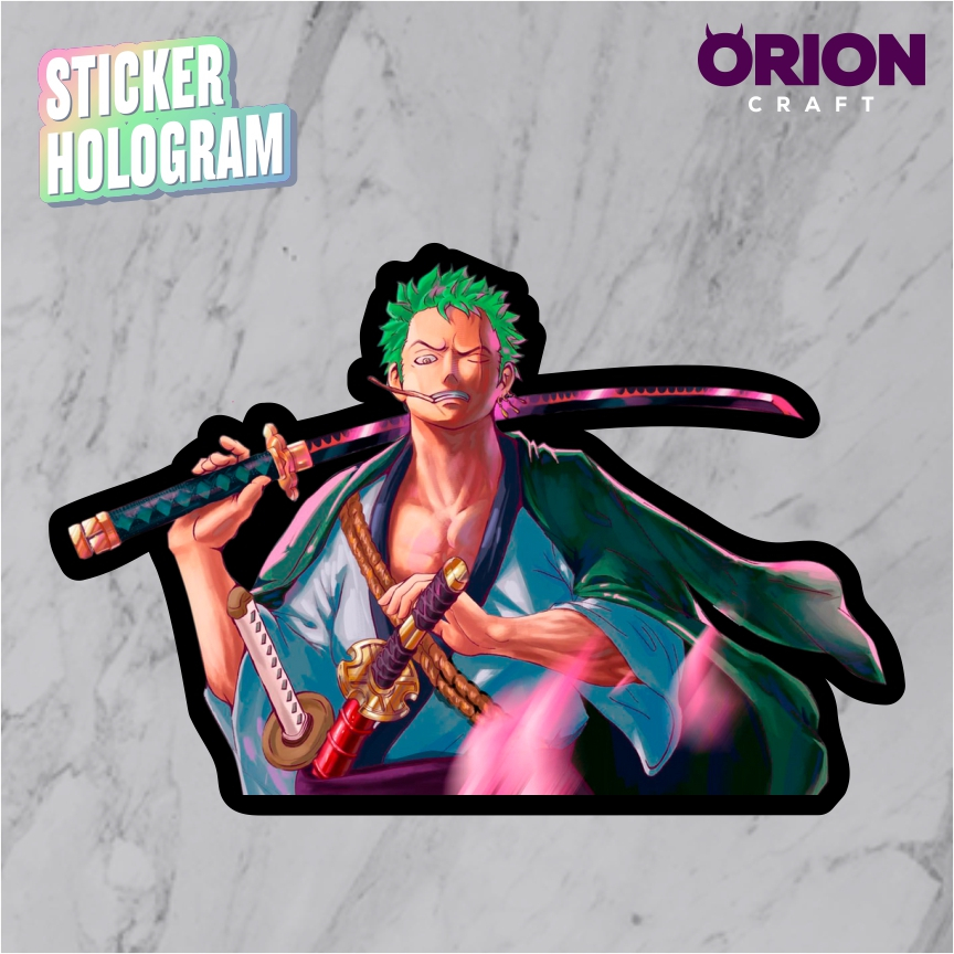 Jual Sticker Hologram Roronoa Zoro 5,5cm OCONP10 Keren Anti Air ...
