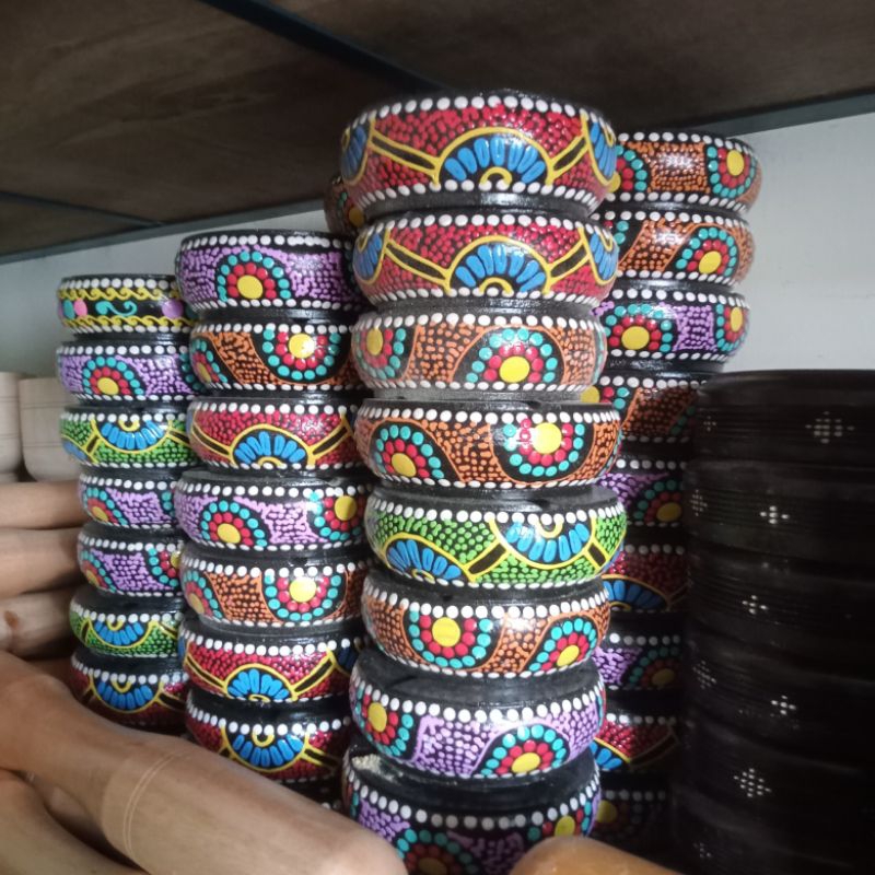 Jual Asbak kayu painting/Asbak lukis/Tempat abu rokok | Shopee Indonesia