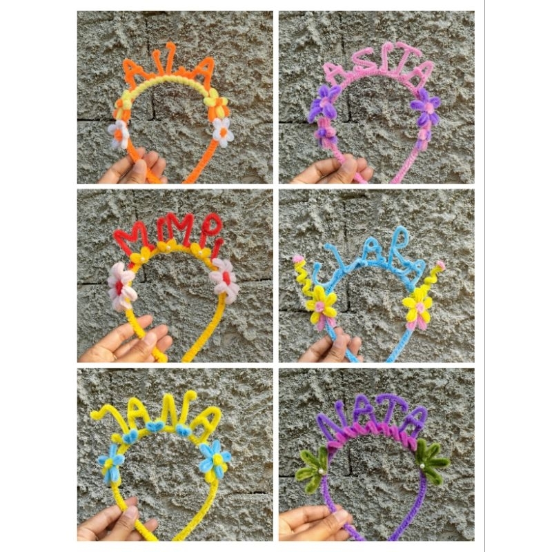 Jual Bando Kawat Bulu Custom Nama Bisa Request Warna Shopee Indonesia