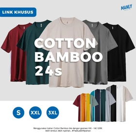S XXL 3XL ANTI BAKTERI Kaos Polos Katun Bambu 24S Kaos Polos Cotton Bamboo