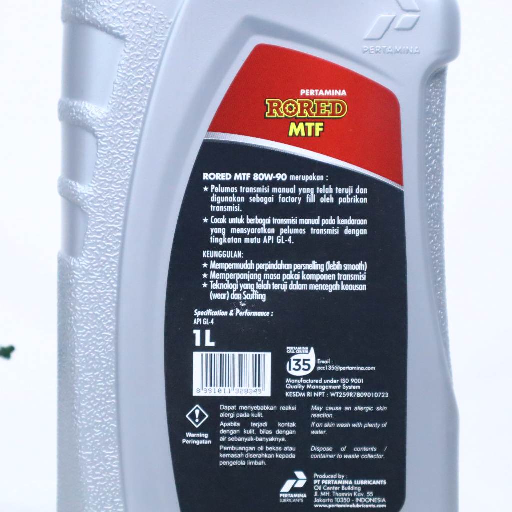 Jual Pertamina Rored MTF SAE 80W-90 1 Liter API GL-4 Manual ...