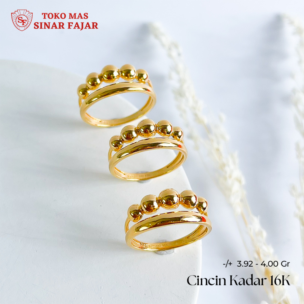 Jual Cincin Emas Wanita Model 2 Layer Polos Kadar 16K/70% Mulai 3.91gr ...