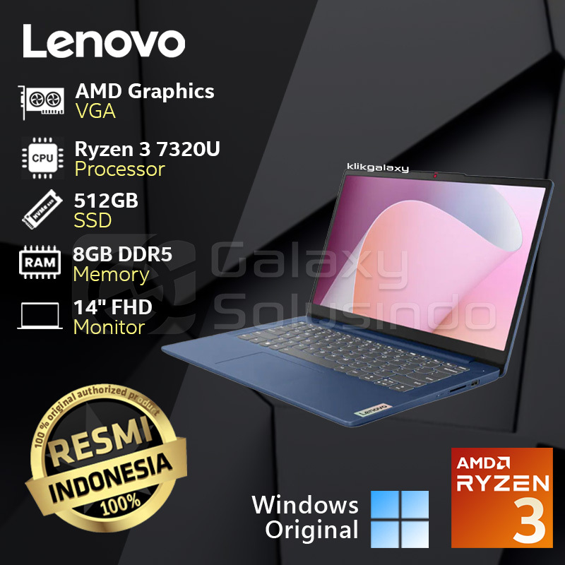 Jual Lenovo Ideapad Slim 3 14AMN8-6RID - AMD Ryzen 3 7320U 512GB SSD ...