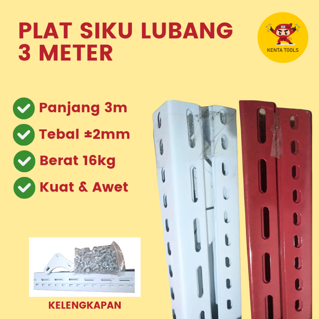 Jual Siku Rak HF 16kg Siku Lubang Lobang Rak Besi 3 Meter | Shopee ...