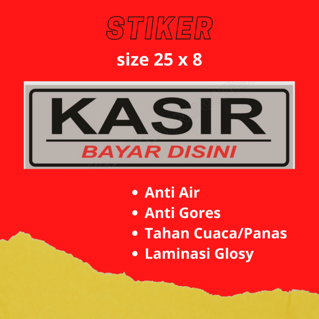 Jual Stiker Tulisan Kasir Sticker Untuk Tempat Pembayaran | Shopee ...