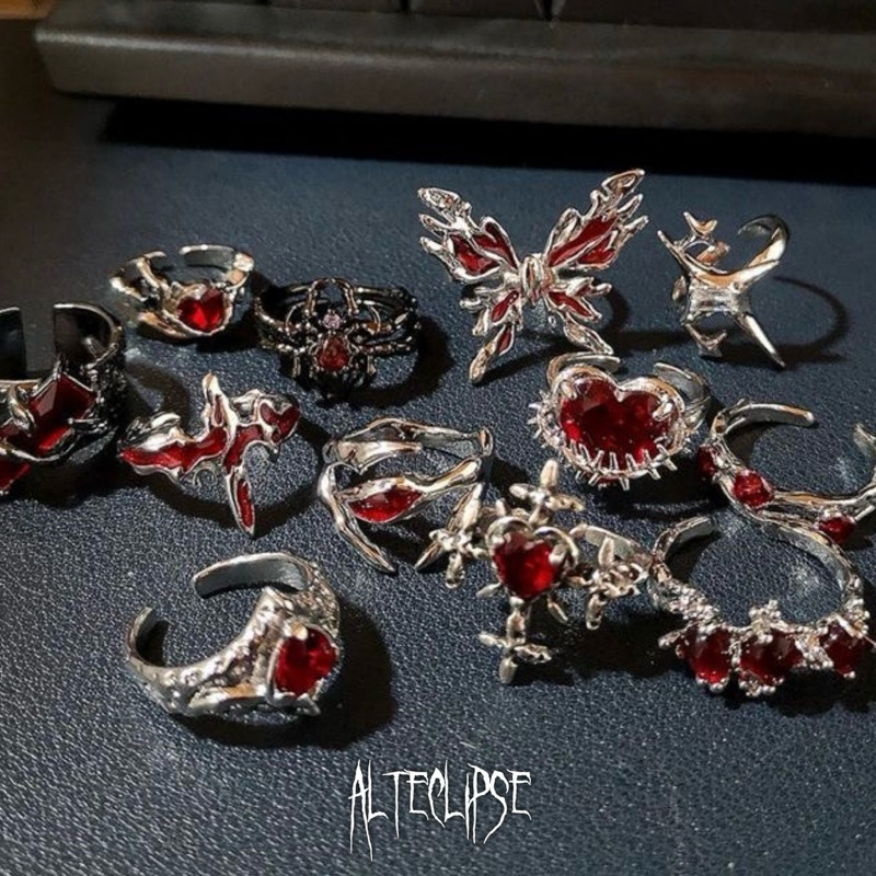 Jual alteclipse bloody rings grunge goth y2k | Shopee Indonesia