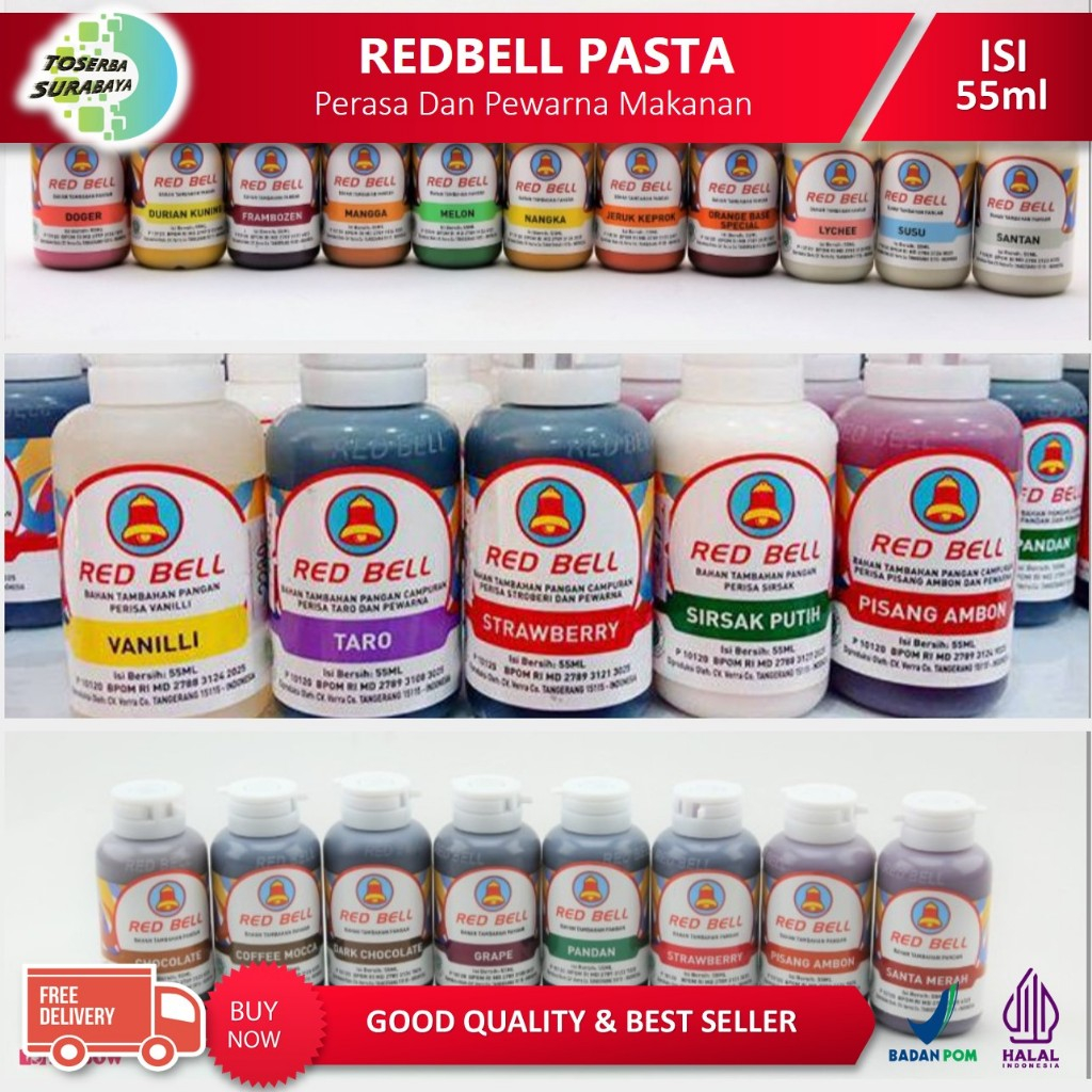 Jual REDBELL Pasta Rasa TARO - MATCHA - BLACK FOREST - RED VELVET (NEW ...