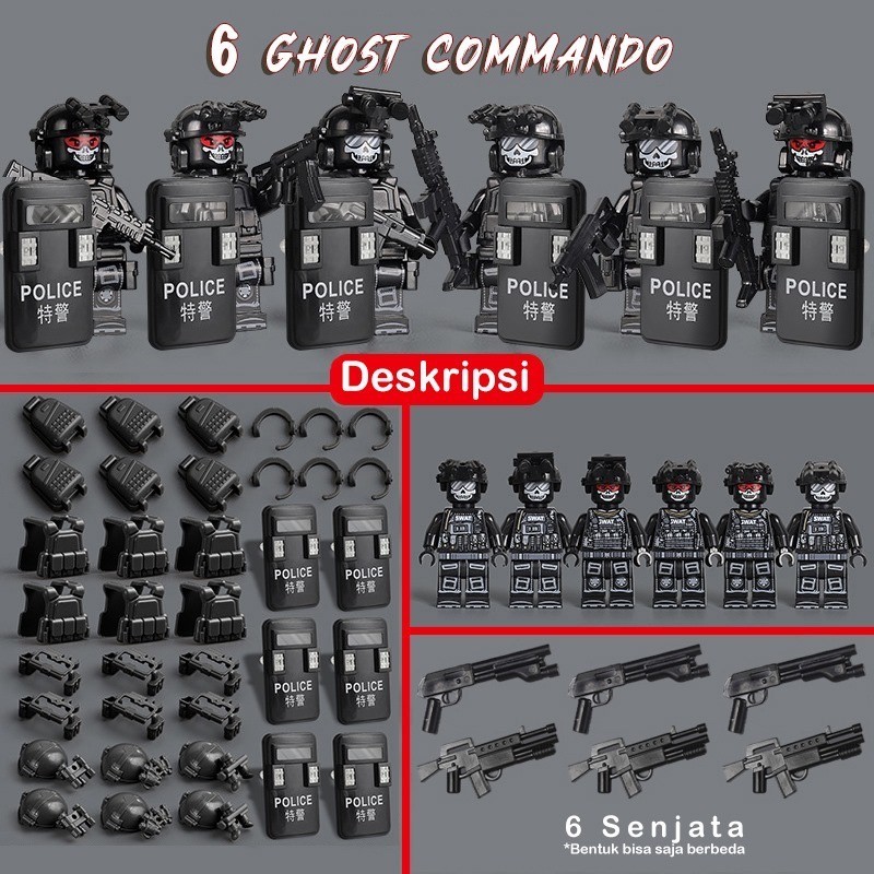 Jual Mainan Bricks Military Minifigure Army SWAT Comando Pack | Shopee ...