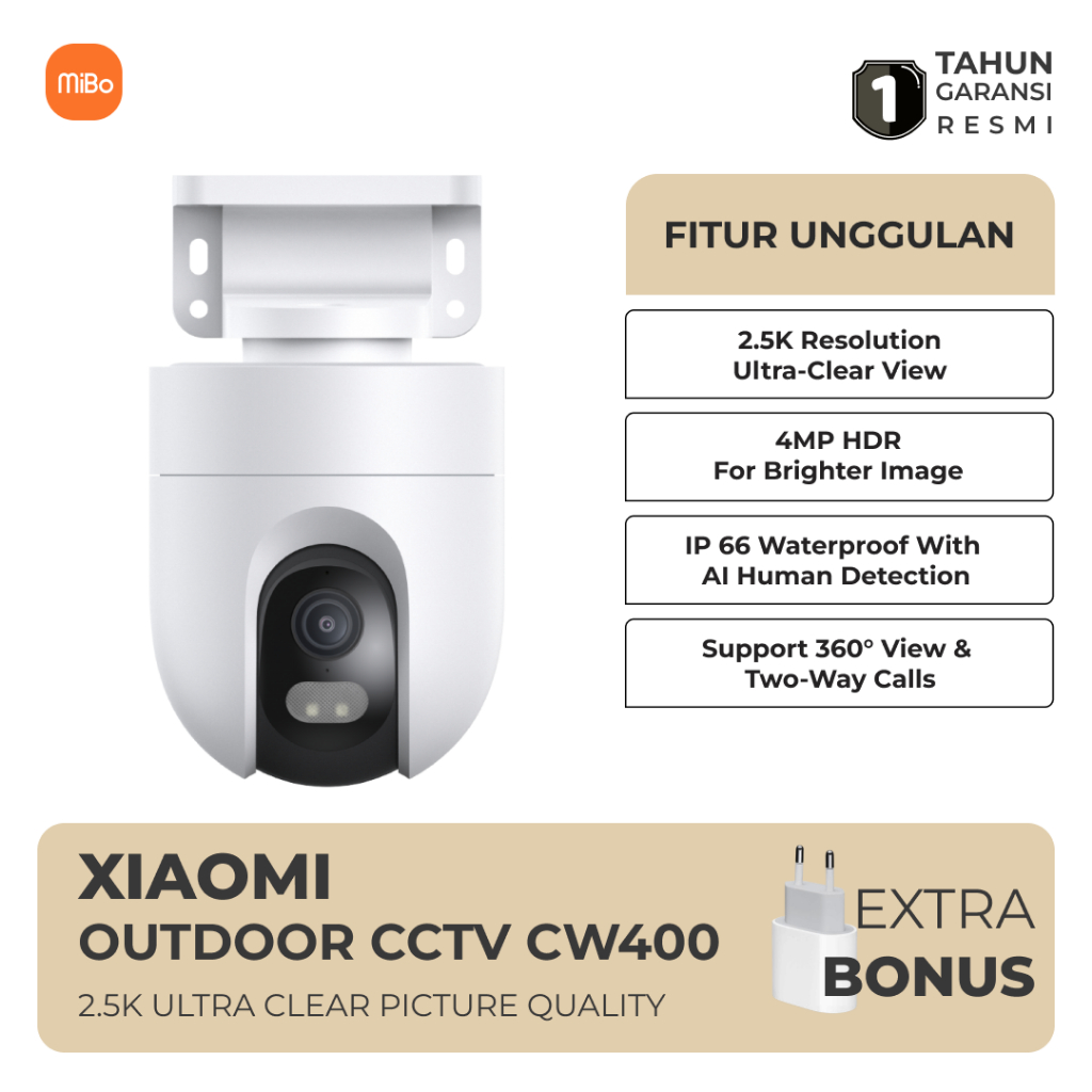 Xiaomi Outdoor Camera CW400 4MP Kamera CCTV Outdoor 360° IP66  Waterproof AI Human Tracking Detection Garansi Resmi