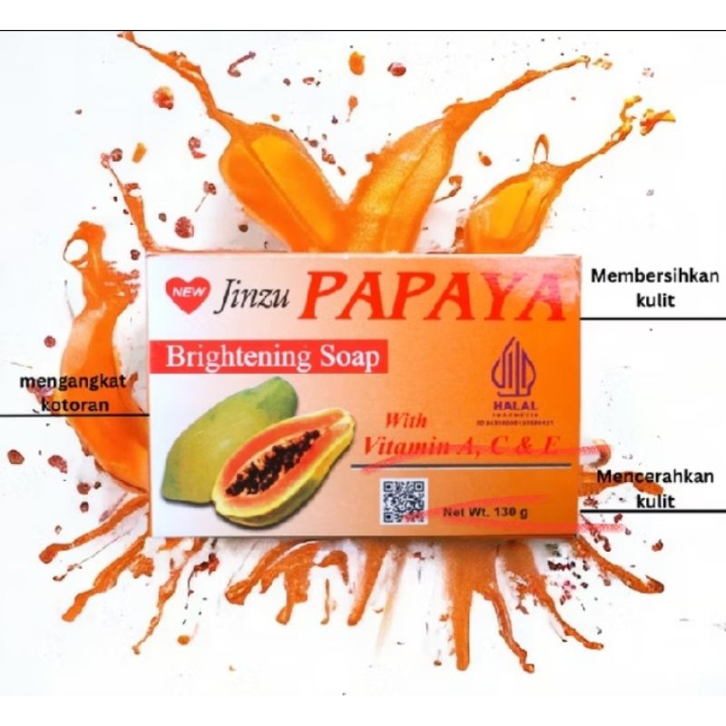 JINZU SABUN PAPAYA BRIGHTENING SOAP 130gr