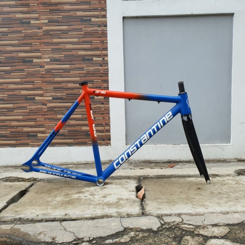 Jual Frameset Constantine Drag Size 56 Blue Orange Carbon Fork Shopee Indonesia