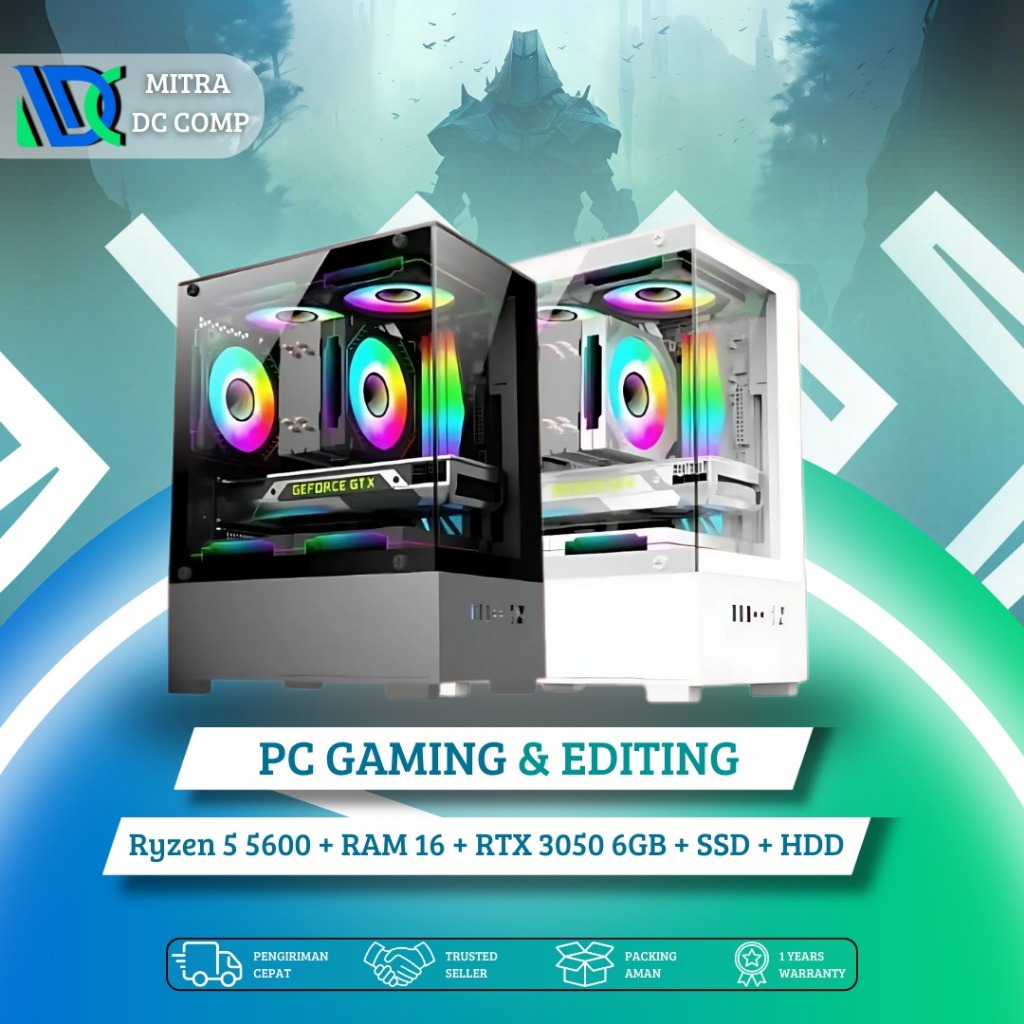 Jual PC Rakitan Gaming Ryzen 5 5600 RAM 16GB VGA RTX 3050 SSD+HDD ...