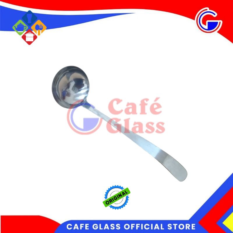 Sendok Sayur Stainless Gagang Panjang / Sendok Kuah Bahan Tebal Anti Karat / Eros Masak 904 Lengkung / Alat Masak Makan Dapur