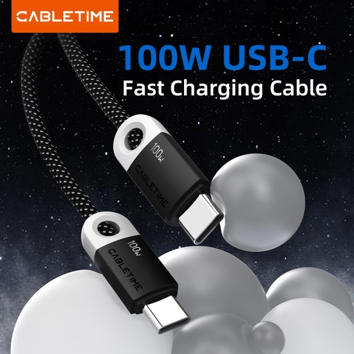 Jual Kabel Data Fast Charger USB Type C to C PD 100W CABLETIME USB Type ...