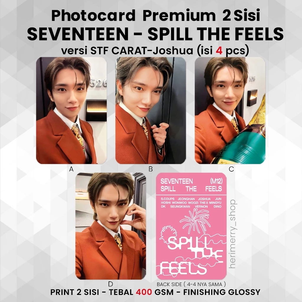 Photocard SEVENTEEN SPILL THE FEELS Premium Dua Sisi untuk Koleksi dan Penggemar