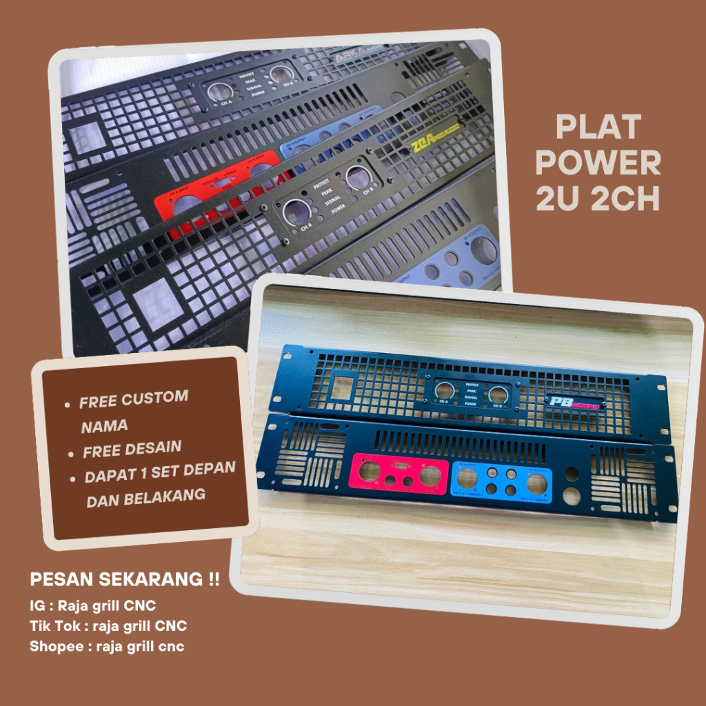 Jual Plat Power 2u 2ch Free Custom Nama | Shopee Indonesia