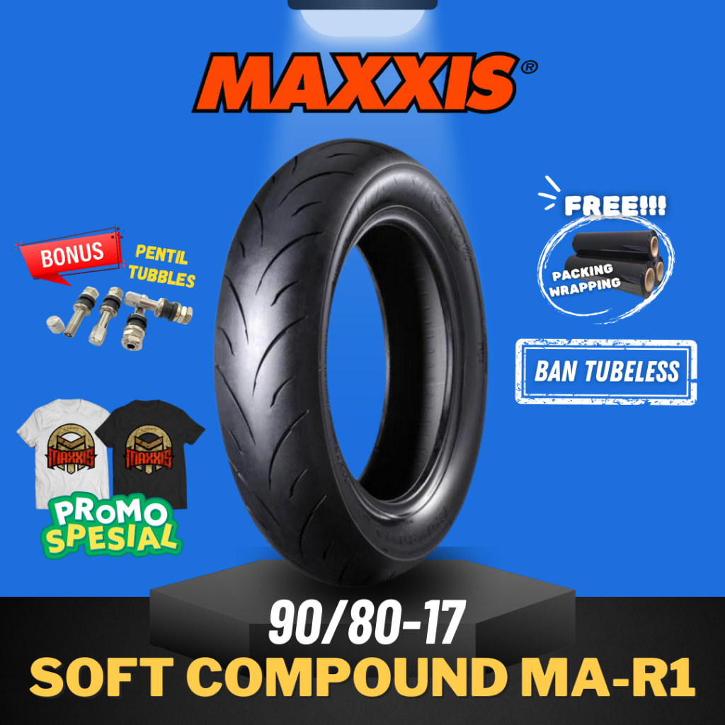 Jual [READY COD] BAN MAXXIS MA-R1 SOFT COMPOUND TUBELESS ( 90/80-17 ...
