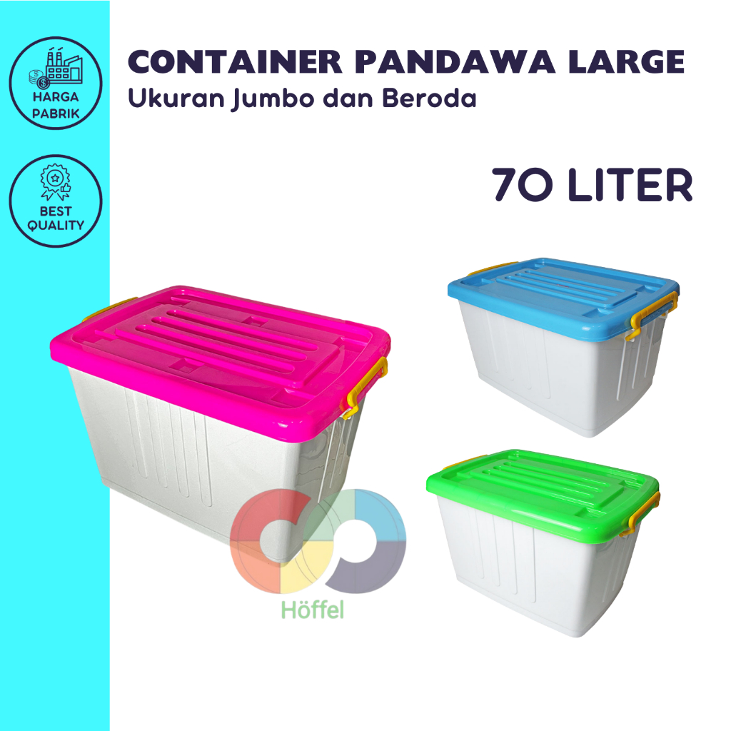 Jual Box Container 70 Liter + Roda Putih Plastik Kotak Penyimpanan ...