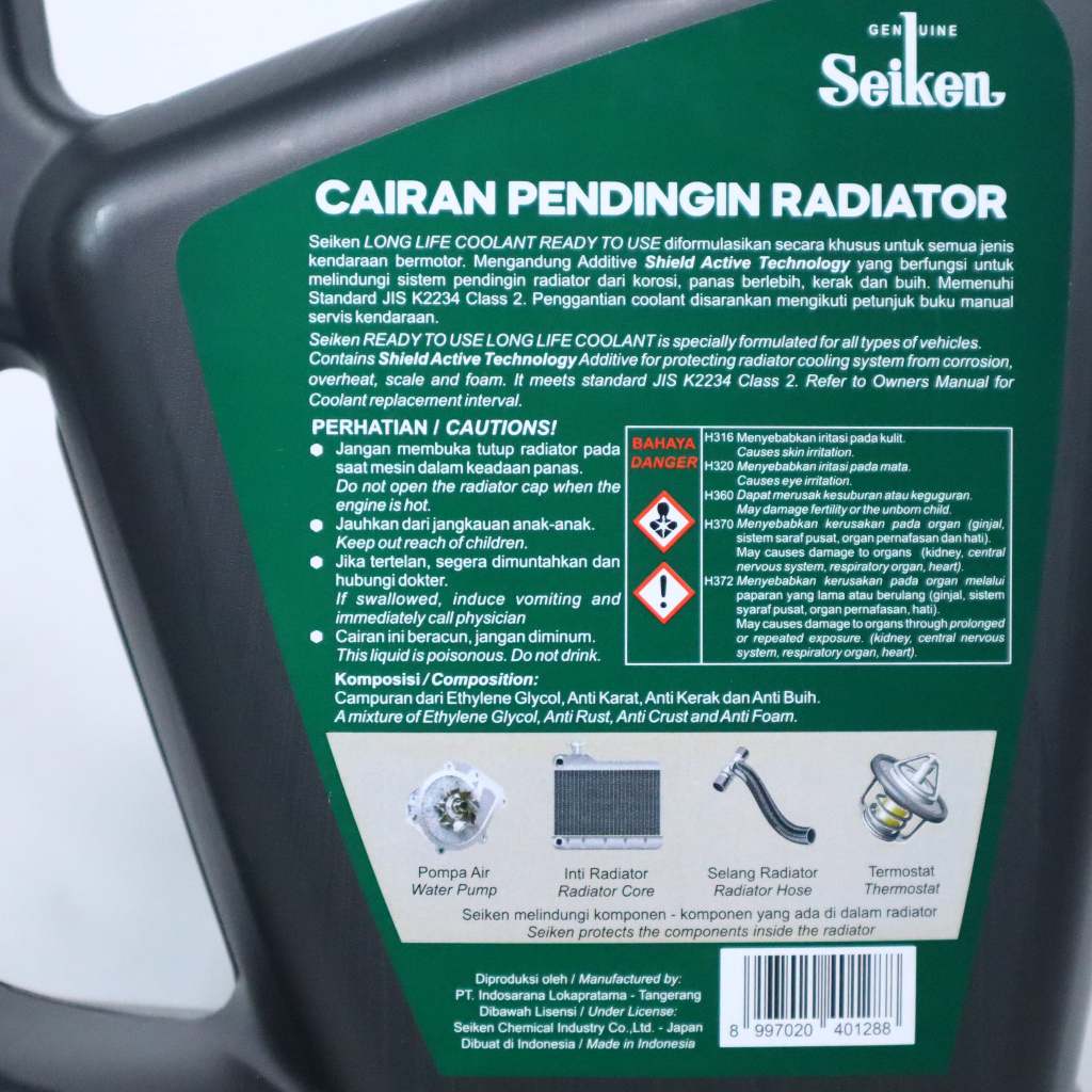 Jual Seiken Air Radiator Coolant 50/50 Hijau 4 Liter Cairan Pendingin ...