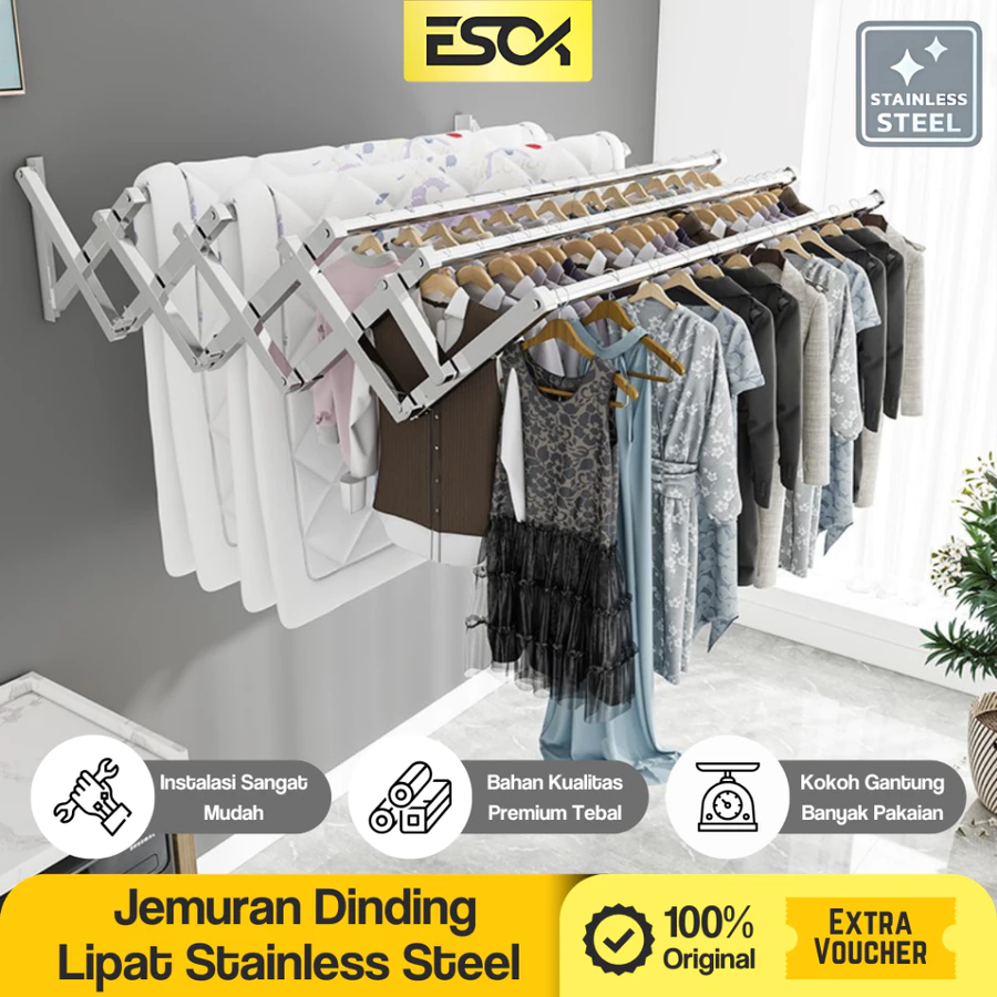  Jemuran Baju Tempel Dinding 