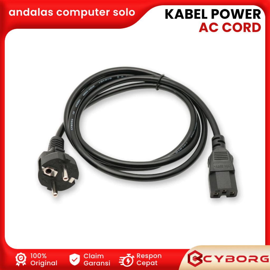 Jual KABEL POWER CPU AC CORD CYBORG POWER PC CPU 1.5meter | Shopee ...