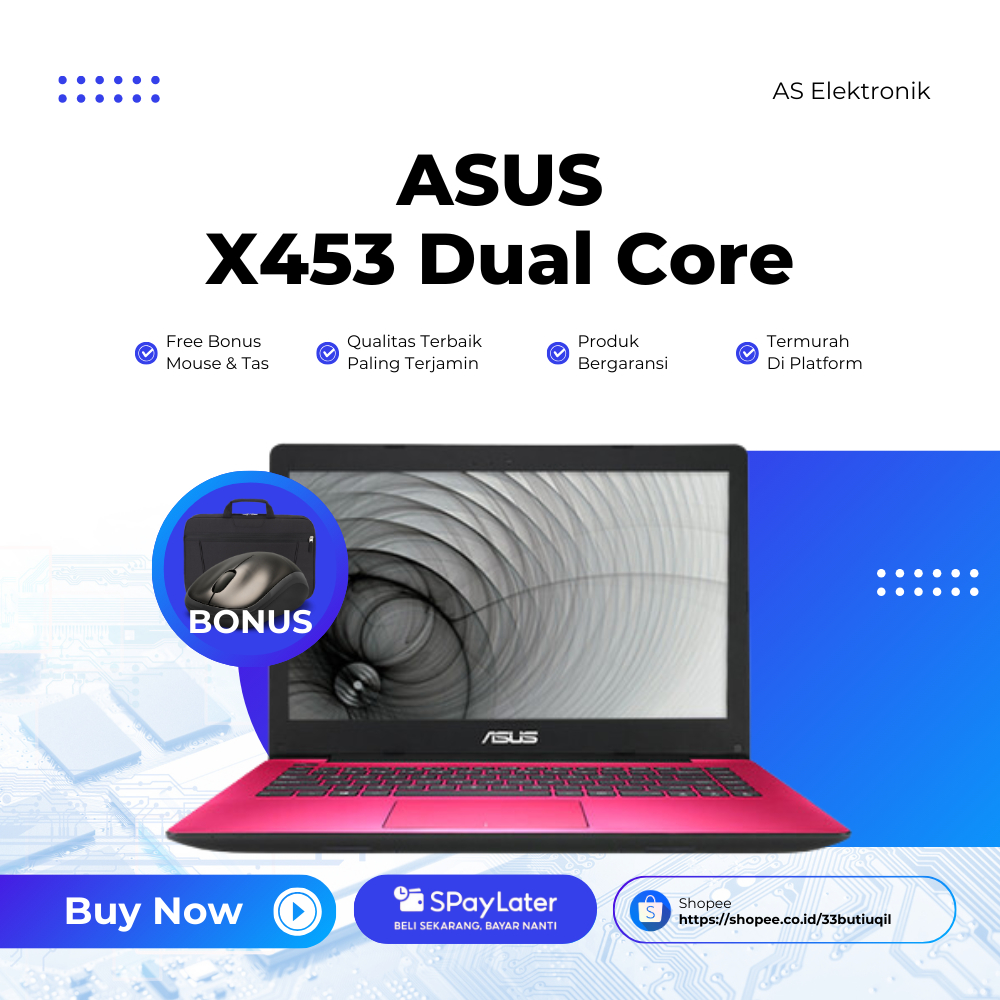 Jual Laptop ASUS X453/Dual Core/8GB/512GB SSD/Win 10/14