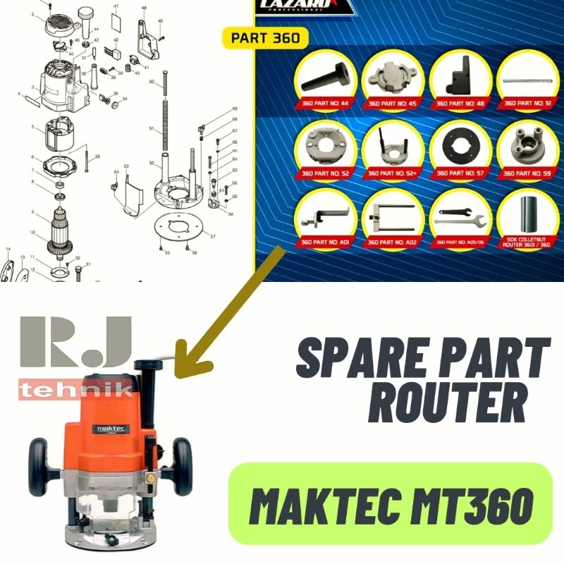 Jual Maktec MT360 Spare Part Suku Cadang Mesin Profil Router Besar MT ...