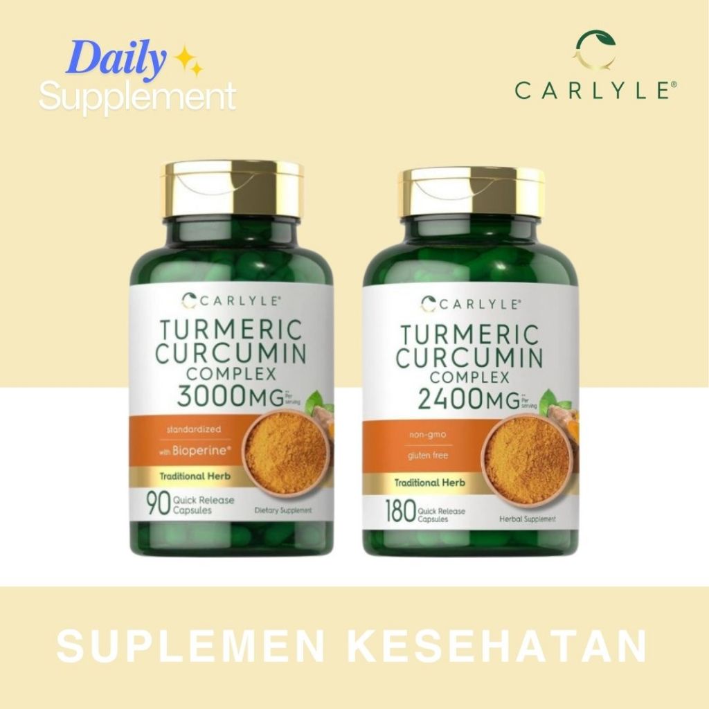 Jual Carlyle Turmeric Curcumin Complex with Bioperine 3000mg -90 ...