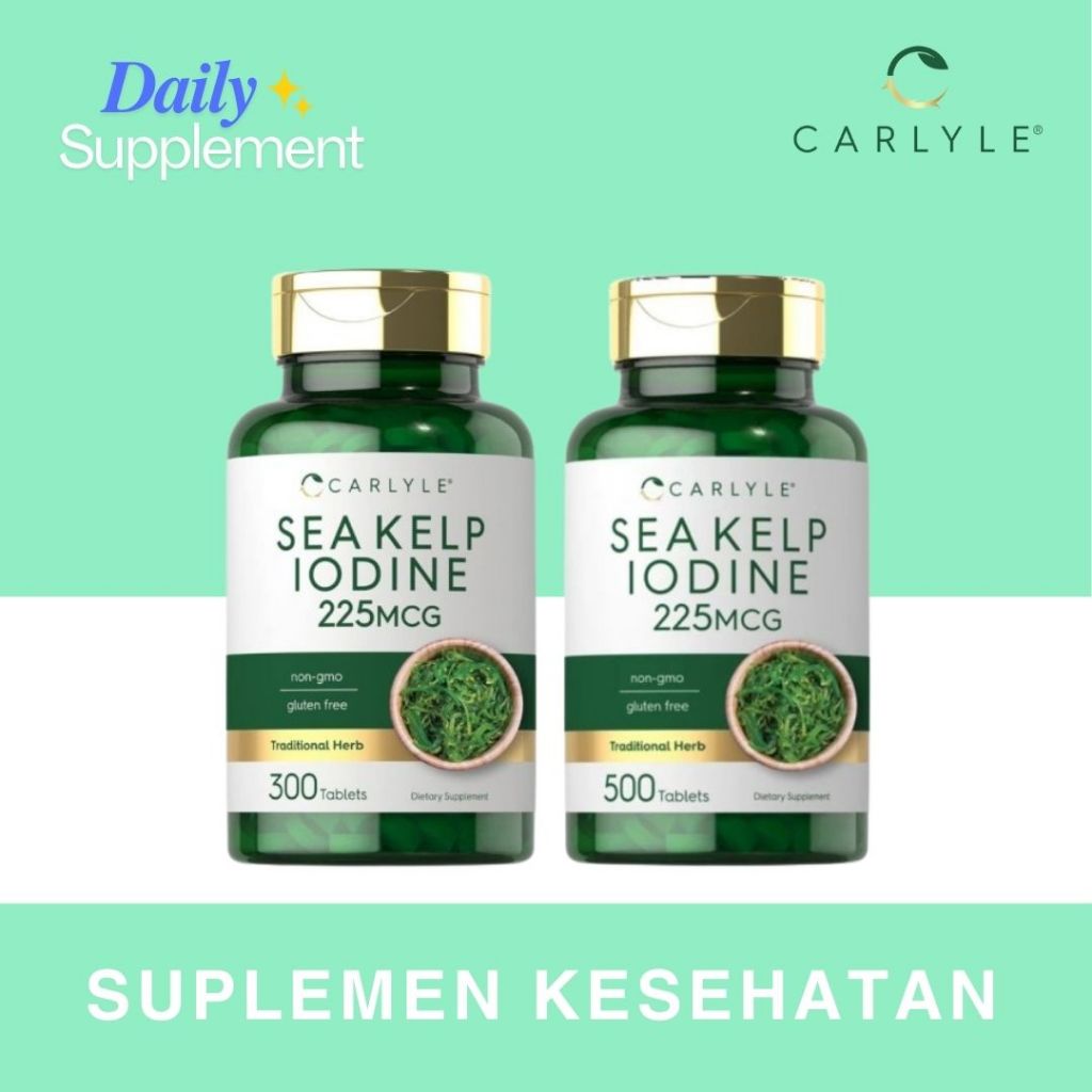 Jual Carlyle Sea Kelp Iodine 225mcg - 500 Tablets Supplement Thyroid ...