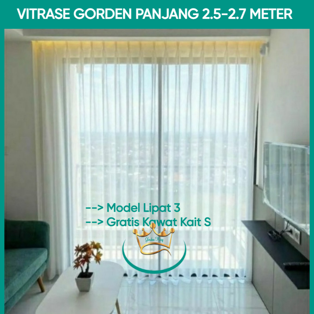 Jual Vitrase Gorden Import Polos Premium Model Gelombang Lipat Cubit 3 ...