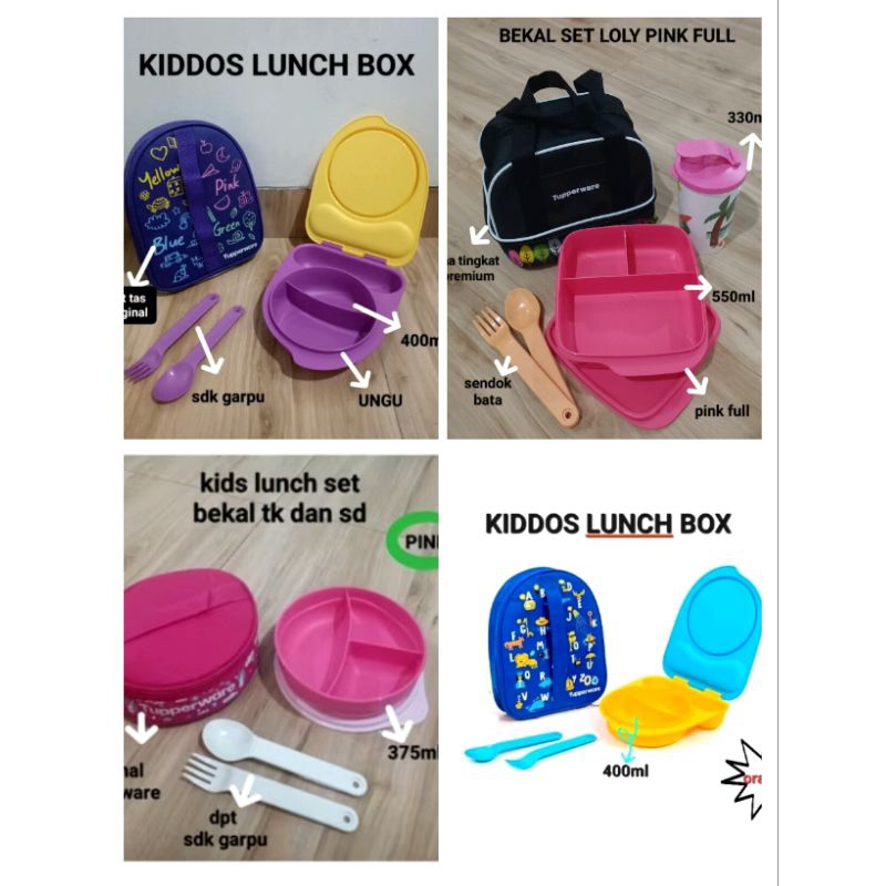 Jual ORIGINAL TUPPERWARE BEKAL ANAK SEHAT/ KIDDOS LUNCH /LOLY SET LUNCH ...