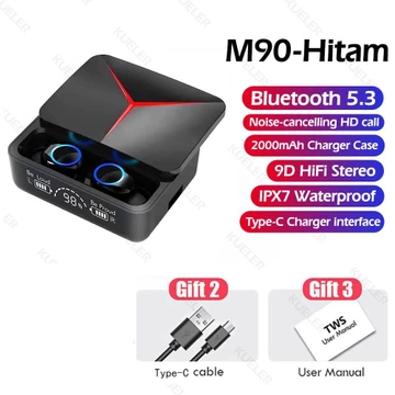 Upgrade Baru F9 5 Tampilan LED TWS Headset Bluetooth With Mic Sentuh Olahraga Tahan Air Henset