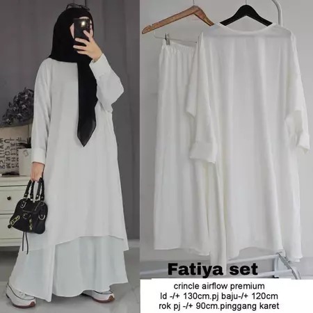 Jual NEW FATIYA SET ROK ABAYA CRINKLE AIRFLOW FIT TO XL // SET ROK ...