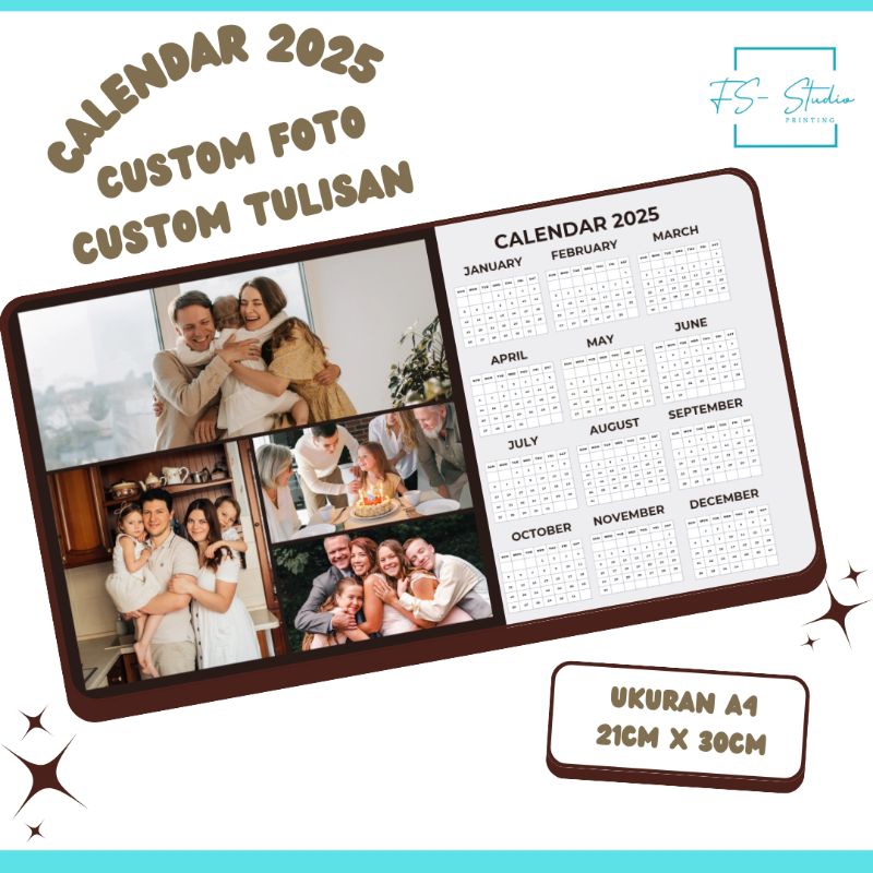 Jual Kalender 2025/kalender custom/ kalender custom foto/ kalender free ...
