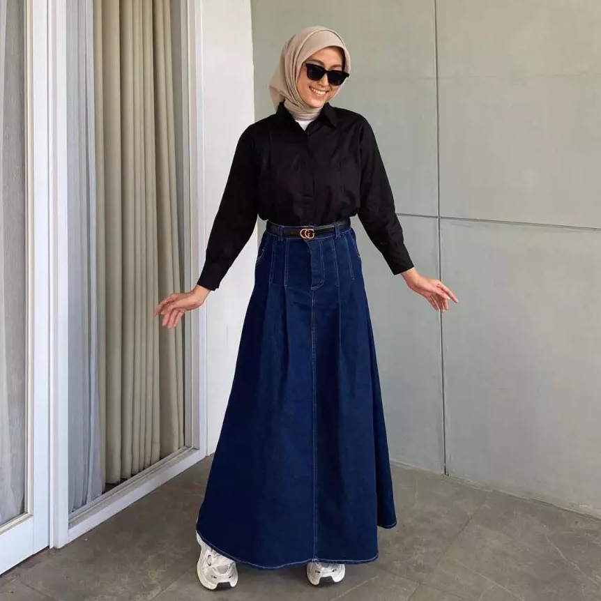 Jual Irene Rok Jeans Highwaist Skirt Korean Style Rok Jeans Mayung A ...