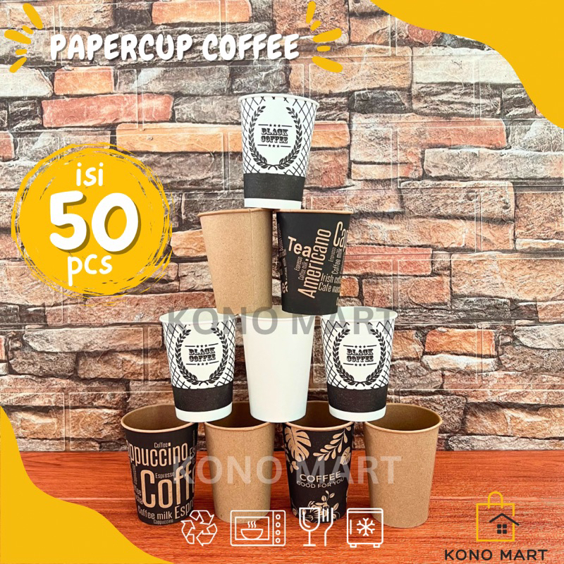 Jual PAPERCUP COFFEE KRAFT POLOS / MOTIF / GELAS KERTAS KOPI POLOS ...