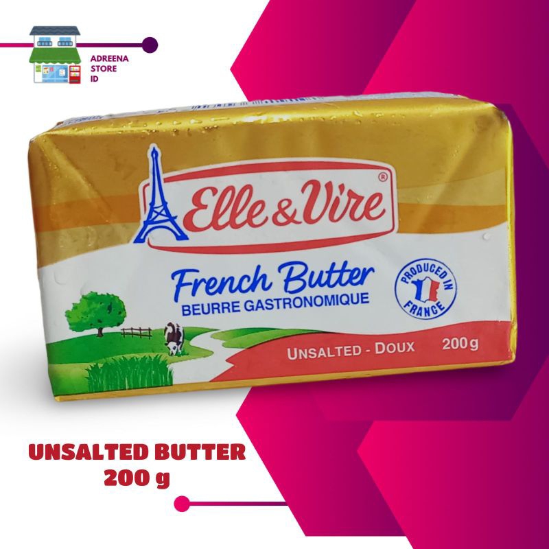 Jual Elle&Vire Unsalted french butter 200gr / unsalted butter | Shopee ...