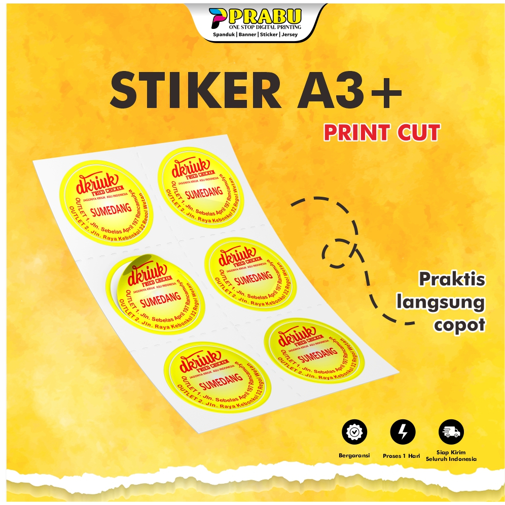 Jual Print & Cut Sticker Chromo A3, Cetak Kiss Cut Stiker Label Kromo ...