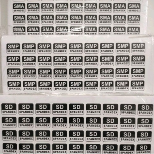 Jual Stiker Kaos Kaki SD SMP SMA SPANDEX isi 72pcs / 6 Lusin (1 Lembar ...