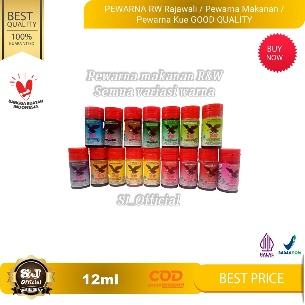 Jual PEWARNA RW Rajawali / Pewarna Makanan / Pewarna Kue GOOD QUALITY ...