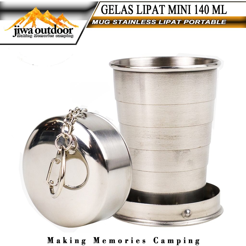 Jual gelas lipat 140ml outdoor camping mini folded cup 140 ml mug ...