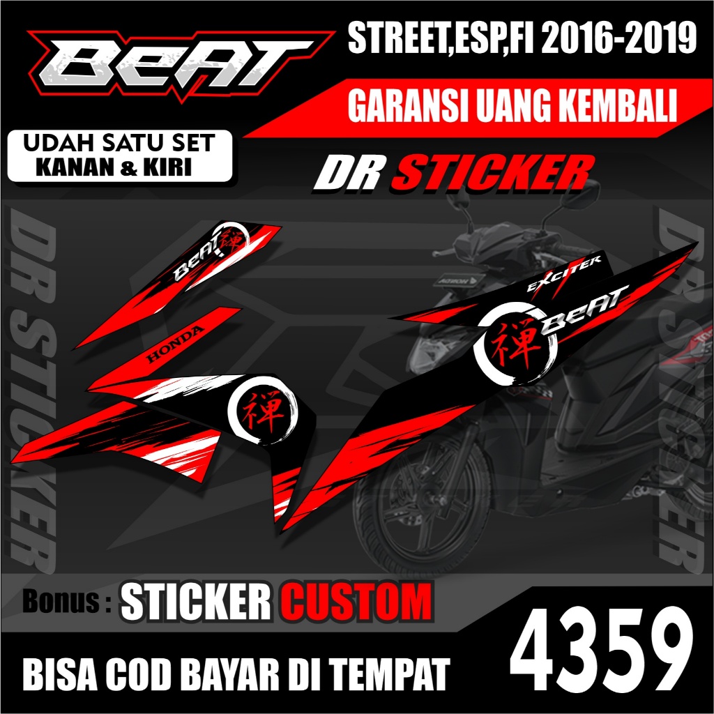 Jual 4359 COD Striping Beat Racing // Stiker Beat FI ESP STREET 2016 ...