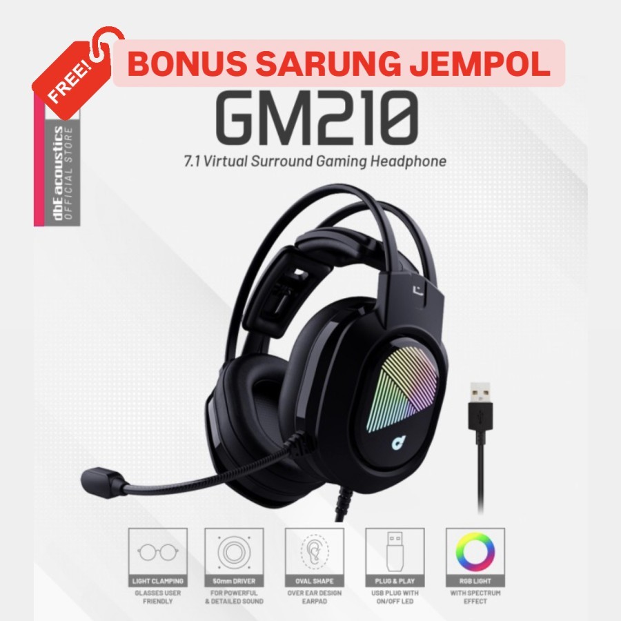 Jual DBE GM210 USB Gaming Headset with Virtual Surround