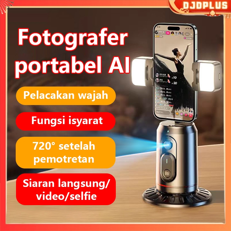 Jual DJDPlus Gimbal Stabilizer Q02 360° Face Tracking Handphone GoPro ...