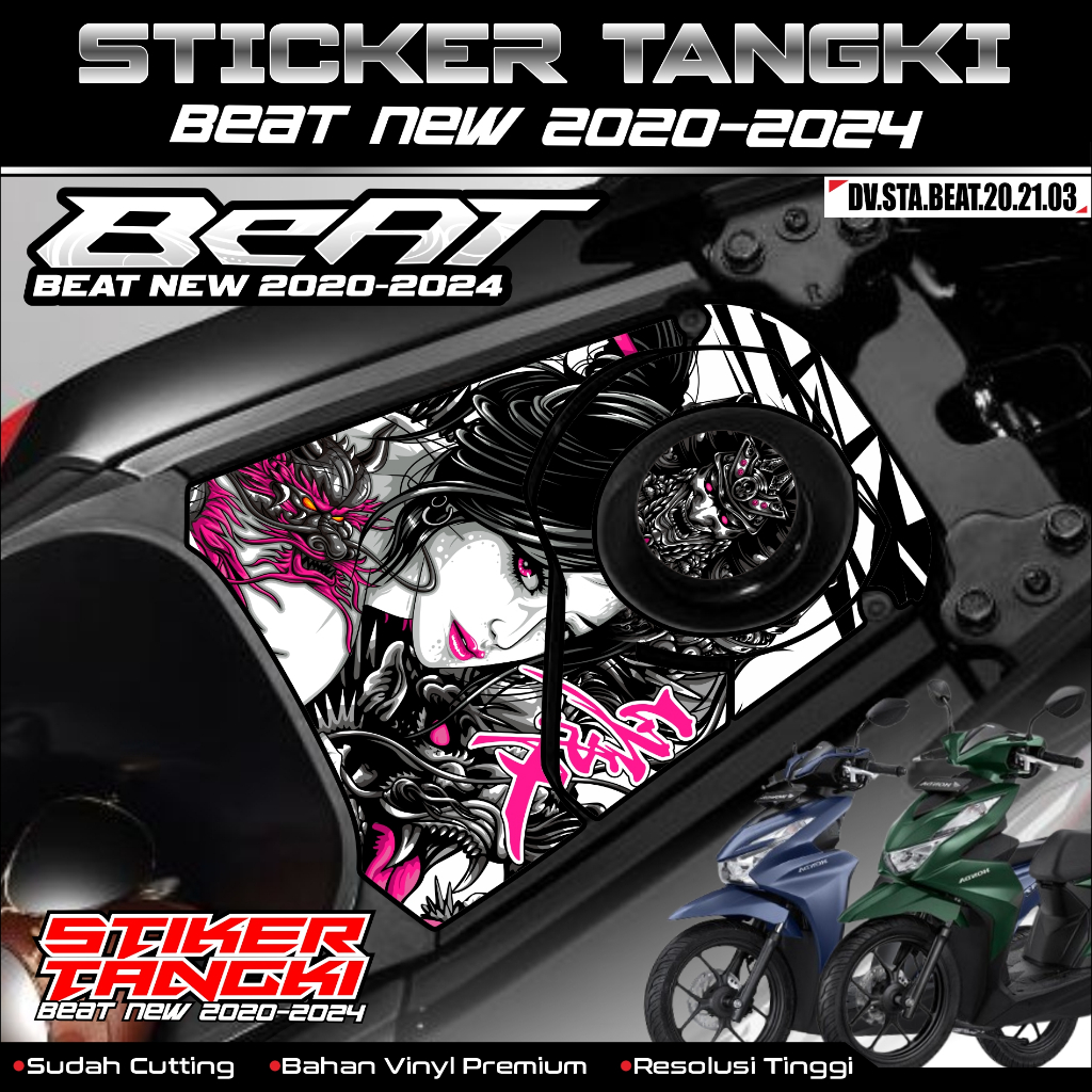 Jual Stiker Tangki Bensin Beat Deluxe 2020 sampai 2024 Sticker Striping ...